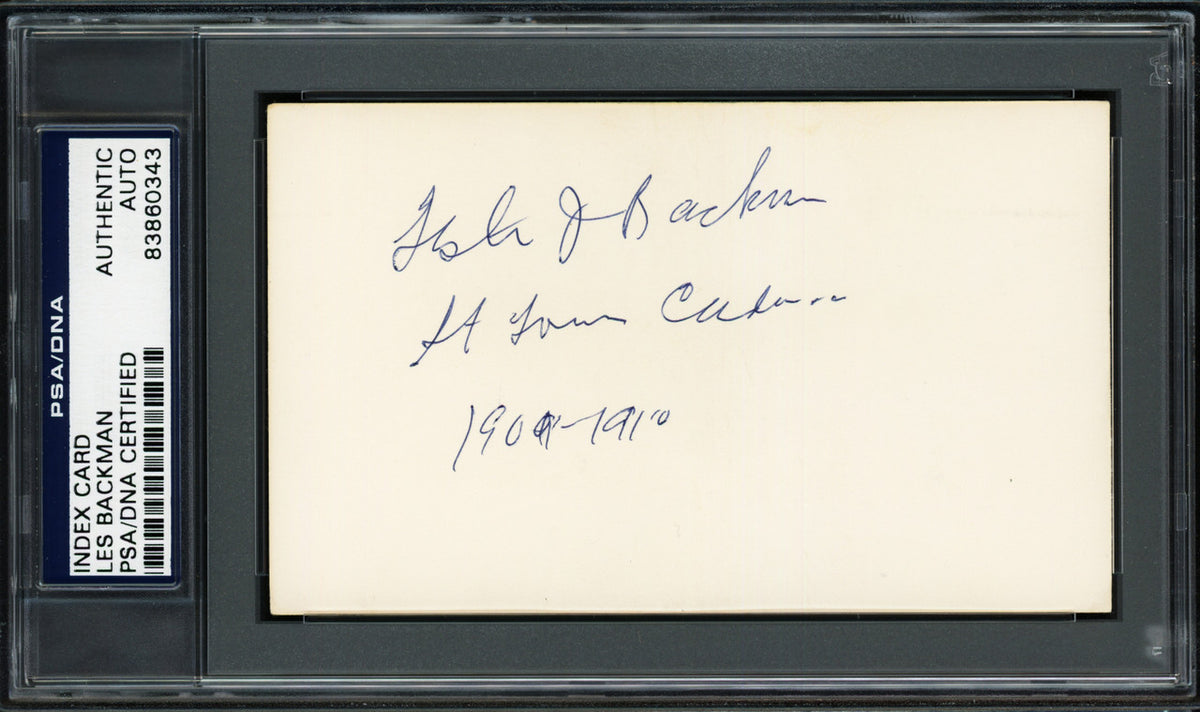 Les Backman Autographed 3x5 Index Card St. Louis Cardinals "1909-10" PSA/DNA #83860343