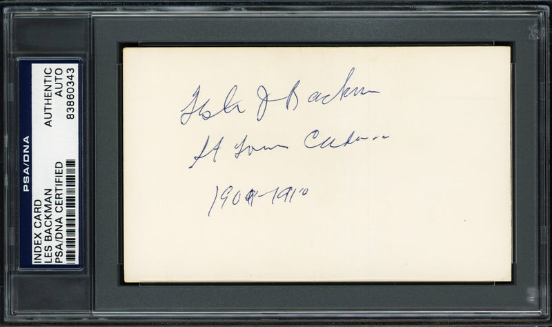 Les Backman Autographed 3x5 Index Card St. Louis Cardinals "1909-10" PSA/DNA #83860343
