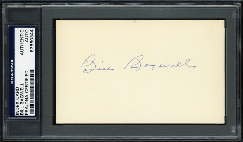 Bill Bagwell Autographed 3x5 Index Card Boston Braves, Philadelphia A's PSA/DNA #83860344