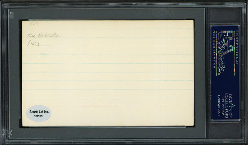 Bill Bagwell Autographed 3x5 Index Card Boston Braves, Philadelphia A's PSA/DNA #83860344