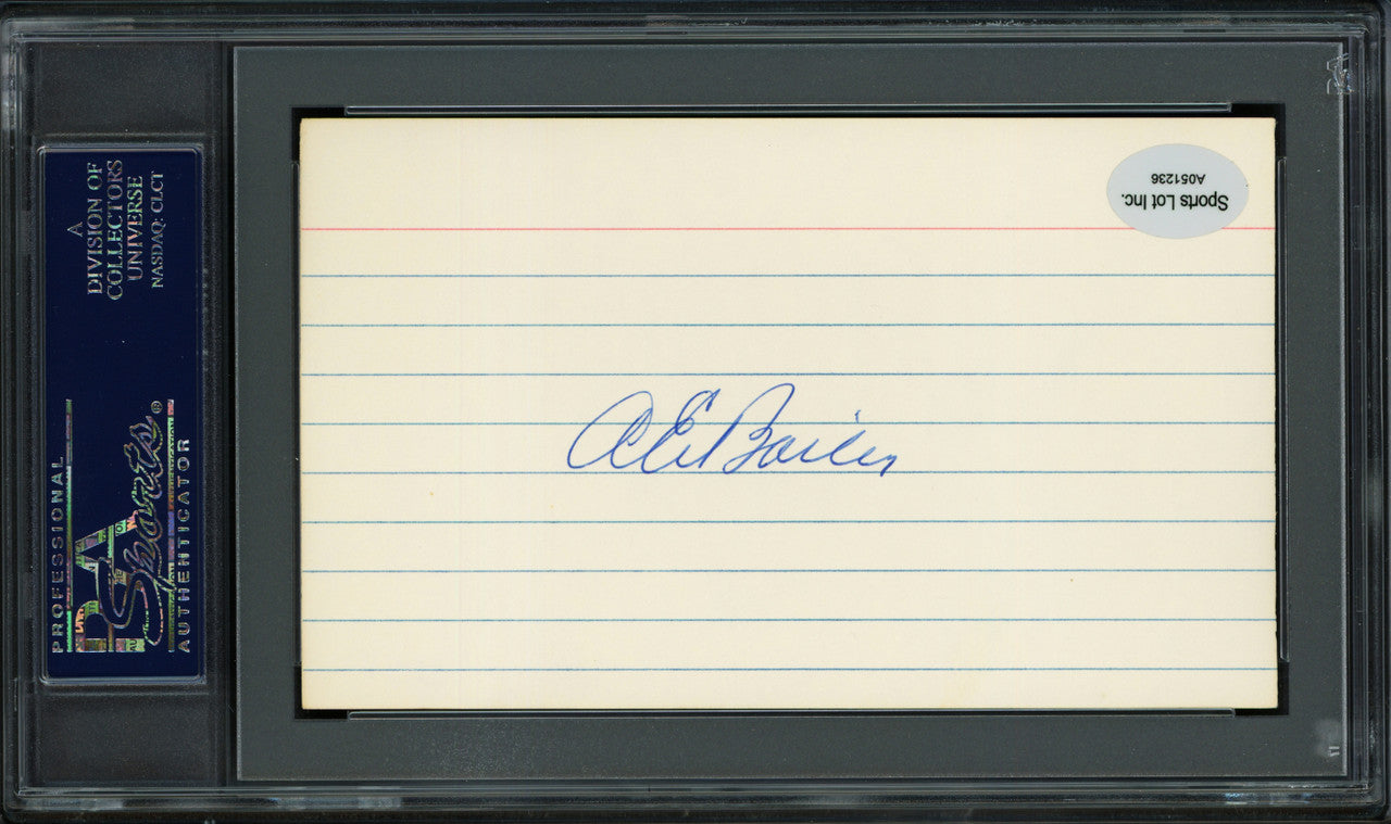 Gene Bailey Autographed 3x5 Index Card Boston Braves, Philadelphia A's (Signed Twice) PSA/DNA #83860353