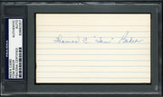 Tom "Rattlesnake" Baker Autographed 3x5 Index Card Brooklyn Dodgers PSA/DNA #83860357