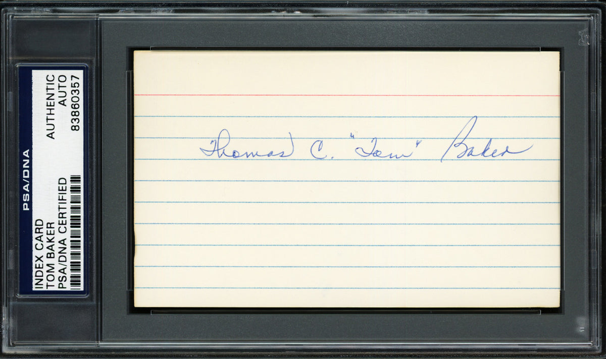 Tom "Rattlesnake" Baker Autographed 3x5 Index Card Brooklyn Dodgers PSA/DNA #83860357