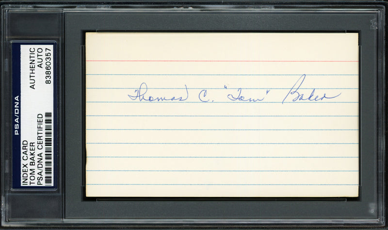 Tom "Rattlesnake" Baker Autographed 3x5 Index Card Brooklyn Dodgers PSA/DNA #83860357