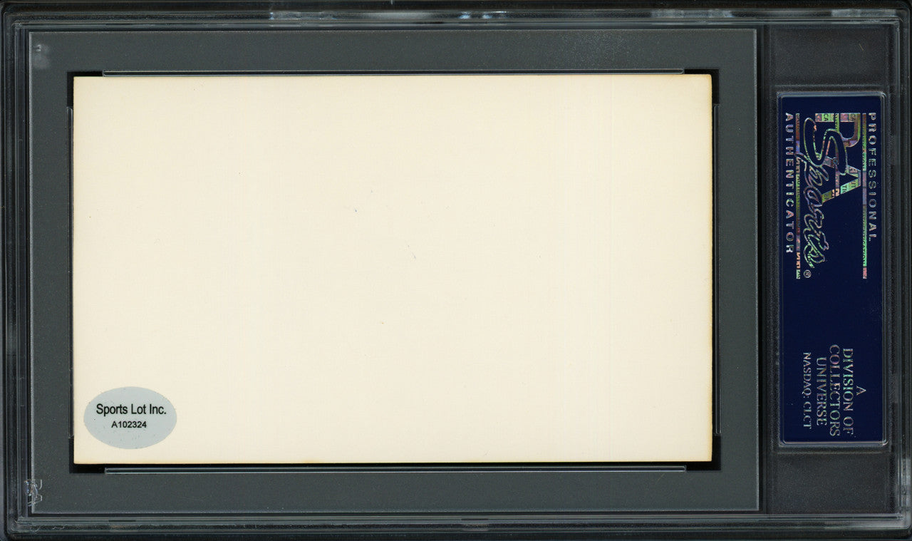 Tom "Rattlesnake" Baker Autographed 3x5 Index Card Brooklyn Dodgers PSA/DNA #83860357