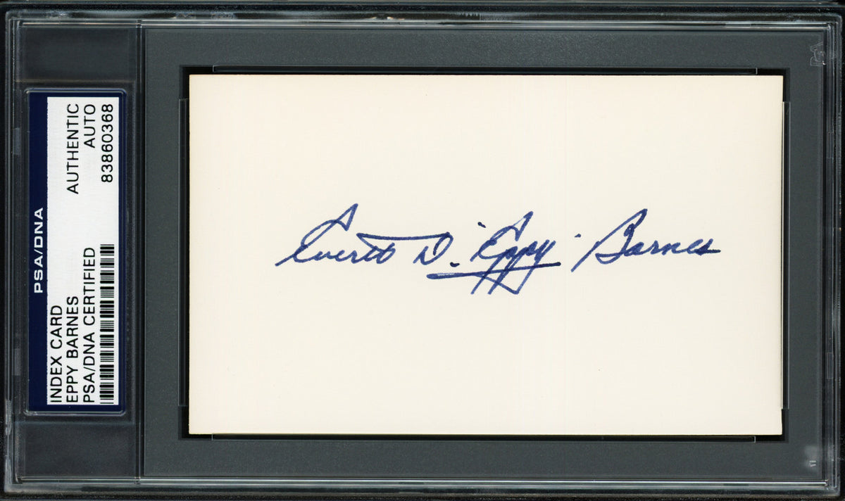 Everett Eppy Barnes Autographed 3x5 Index Card Pittsburgh Pirates PSA/DNA #83860368