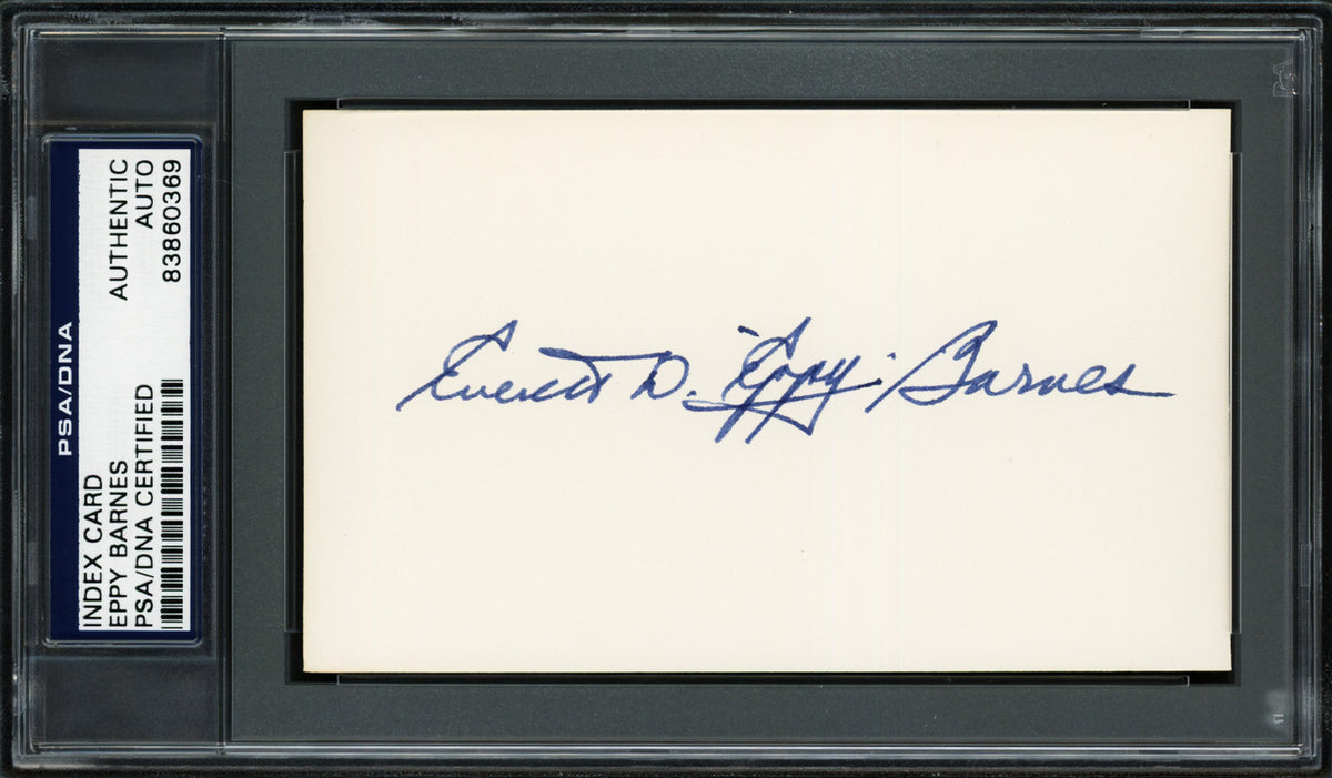 Everett Eppy Barnes Autographed 3x5 Index Card Pittsburgh Pirates PSA/DNA #83860369