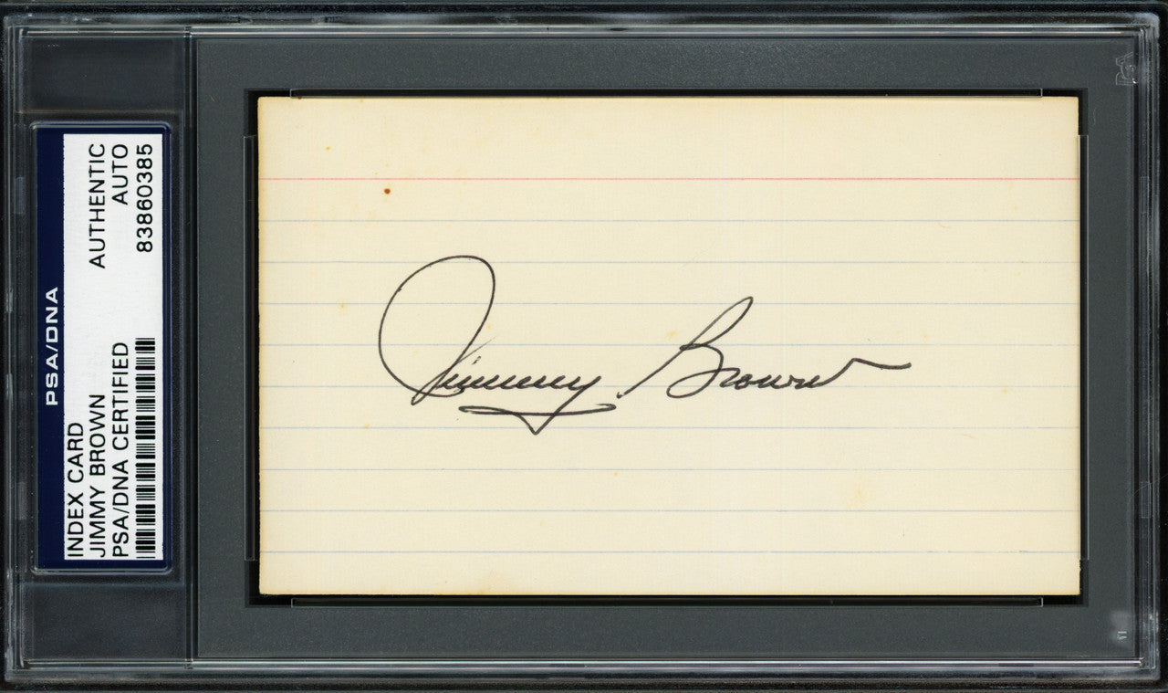 Jimmy Brown Autographed 3x5 Index Card St. Louis Cardinals PSA/DNA #83860385