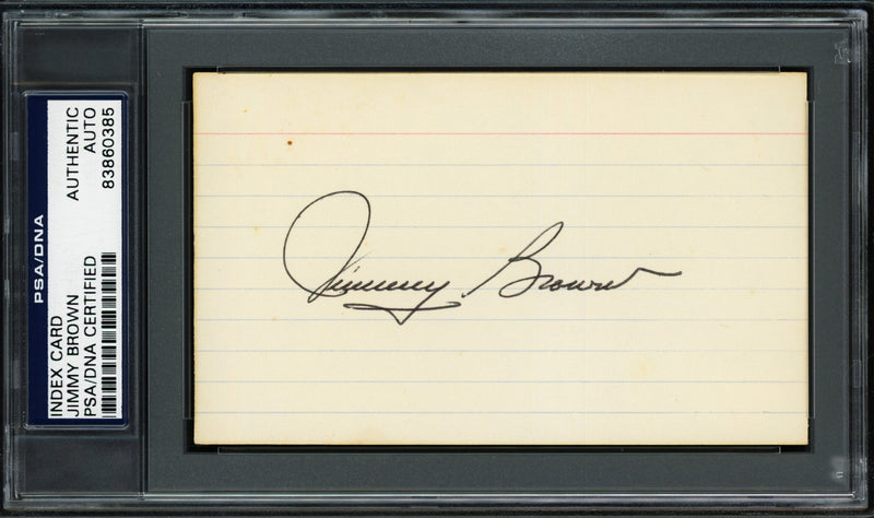 Jimmy Brown Autographed 3x5 Index Card St. Louis Cardinals PSA/DNA #83860385