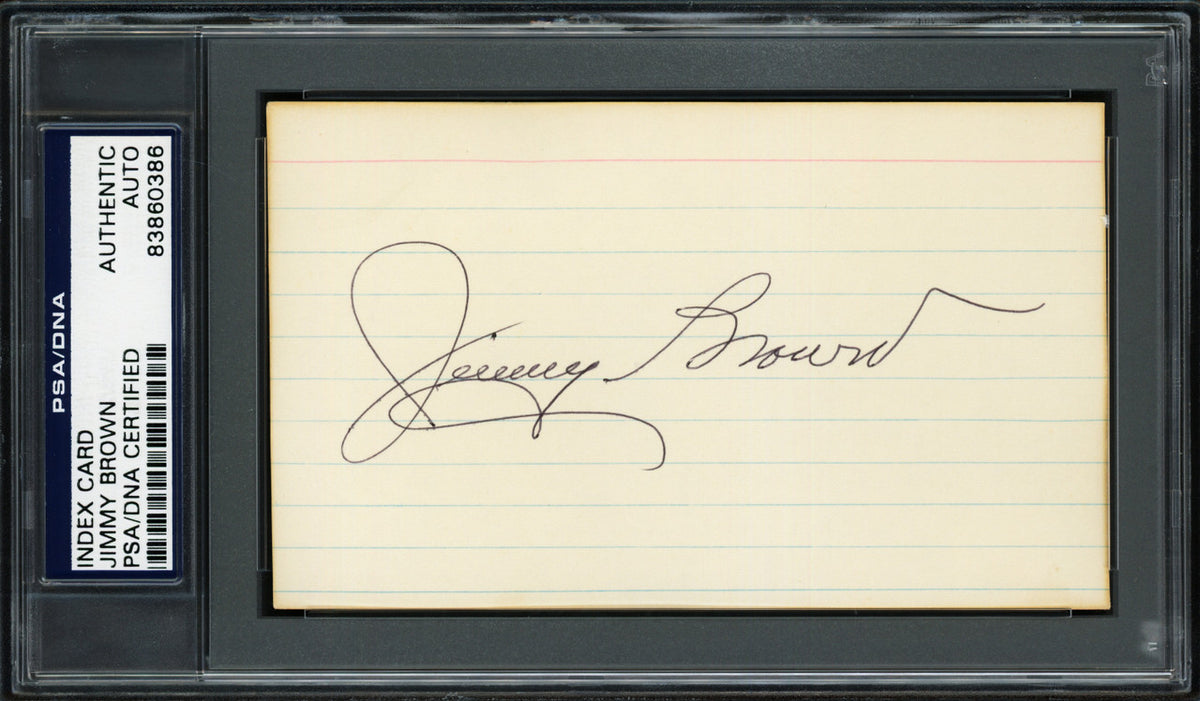 Jimmy Brown Autographed 3x5 Index Card St. Louis Cardinals PSA/DNA #83860386