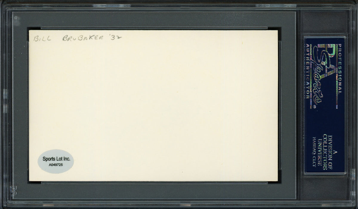 William "Bill" Brubaker Autographed 3x5 Index Card Pittsburgh Pirates, Boston Braves "Good Luck" PSA/DNA #83862086