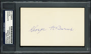 George H. Burns Autographed 3x5 Index Card New York Giants, Philadelphia Phillies PSA/DNA #83862116