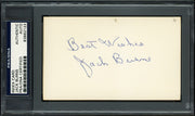 Irving Jack Burns Autographed 3x5 Index Card St. Louis Browns, Detroit Tigers "Best Wishes" PSA/DNA #83862122