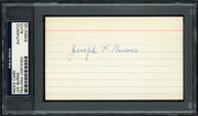 Joseph "Joe" Burns Autographed 3x5 Index Card Boston Braves PSA/DNA #83862129
