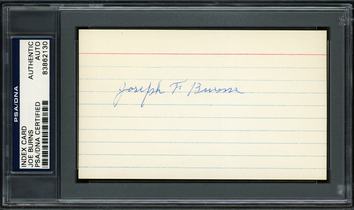 Joseph "Joe" Burns Autographed 3x5 Index Card Boston Braves PSA/DNA #83862130