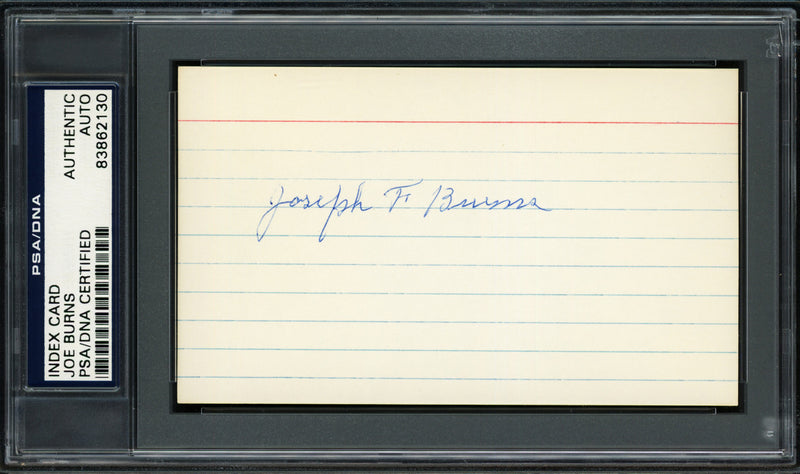 Joseph "Joe" Burns Autographed 3x5 Index Card Boston Braves PSA/DNA #83862130
