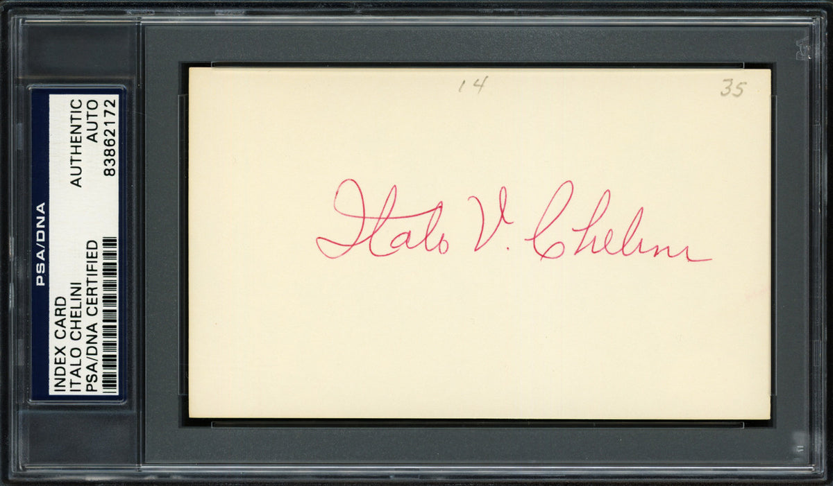 Italo Chelini Autographed 3x5 Index Card Chicago White Sox PSA/DNA #83862172