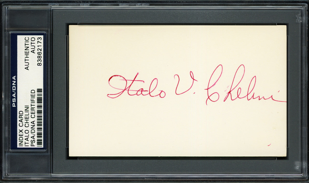 Italo Chelini Autographed 3x5 Index Card Chicago White Sox PSA/DNA #83862173
