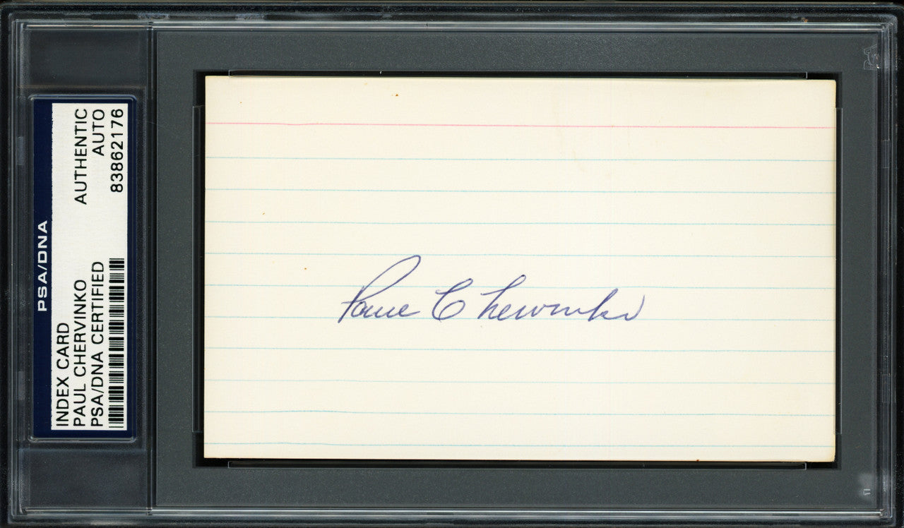 Paul Chervinko Autographed 3x5 Index Card Brooklyn Dodgers PSA/DNA #83862176