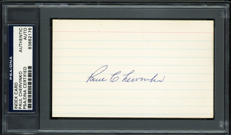 Paul Chervinko Autographed 3x5 Index Card Brooklyn Dodgers PSA/DNA #83862176