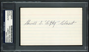 Gowell "Lefty" Claset Autographed 3x5 Index Card Philadelphia A's PSA/DNA #83862206