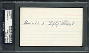 Gowell "Lefty" Claset Autographed 3x5 Index Card Philadelphia A's PSA/DNA #83862208