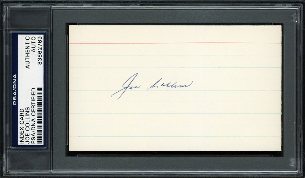 Joe Collins Autographed 3x5 Index Card New York Yankees PSA/DNA #83862769