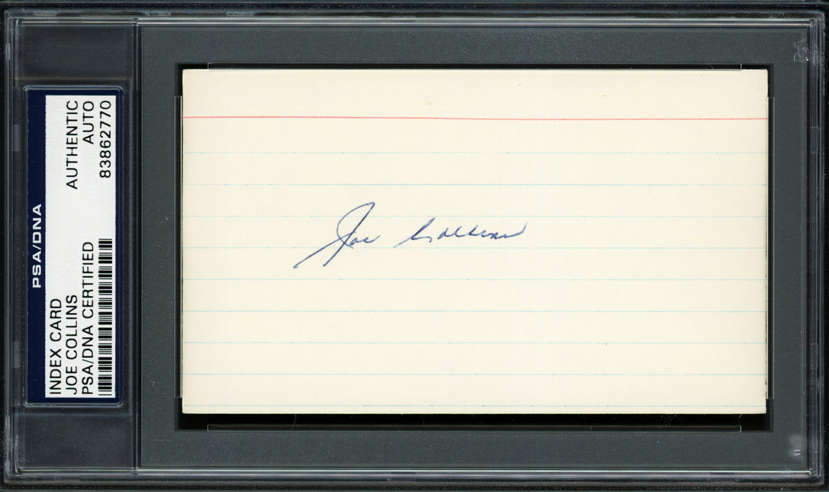 Joe Collins Autographed 3x5 Index Card New York Yankees PSA/DNA #83862770
