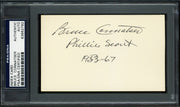 Bruce Connatser Autographed 3x5 Index Card Cleveland Indians, Philadelphia Phillies "1953-67" PSA/DNA #83862792
