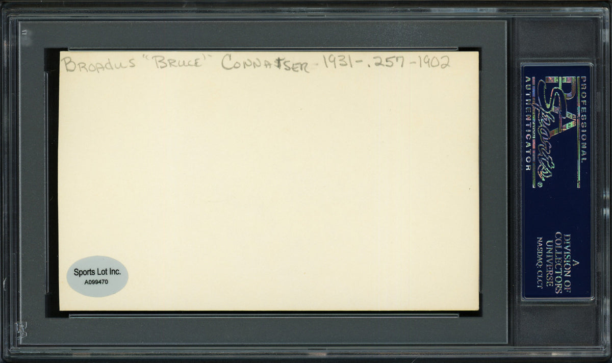 Bruce Connatser Autographed 3x5 Index Card Cleveland Indians, Philadelphia Phillies "1953-67" PSA/DNA #83862792