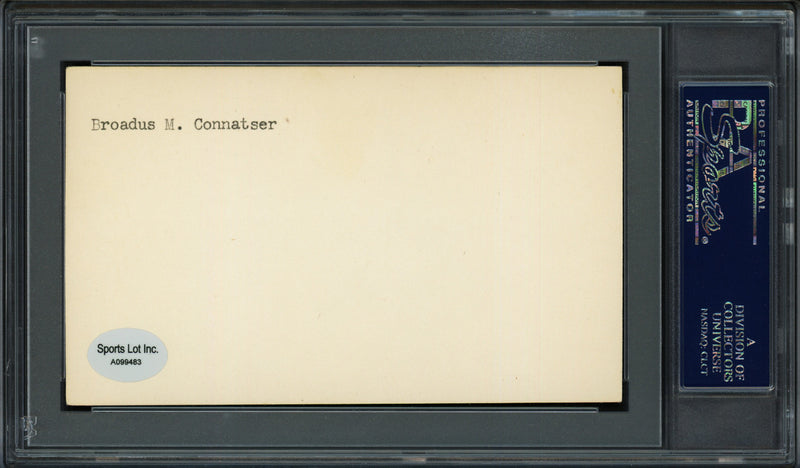 Bruce Connatser Autographed 3x5 Index Card Cleveland Indians, Philadelphia Phillies "To Roger with Best Wishes" PSA/DNA #83862790