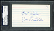 Jim Constable Autographed 3x5 Index Card New York & San Francisco Giants "Best Wishes" PSA/DNA #83862796