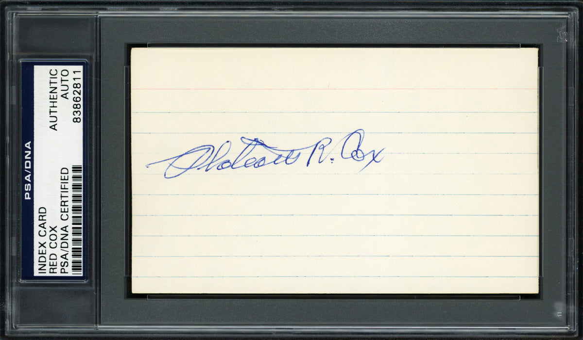 Plateau Red Cox Autographed 3x5 Index Card Detroit Tigers PSA/DNA #83862811