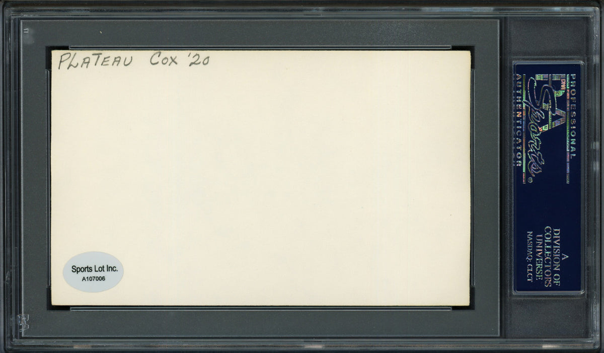 Plateau Red Cox Autographed 3x5 Index Card Detroit Tigers PSA/DNA #83862811