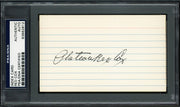 Plateau Red Cox Autographed 3x5 Index Card Detroit Tigers PSA/DNA #83862812