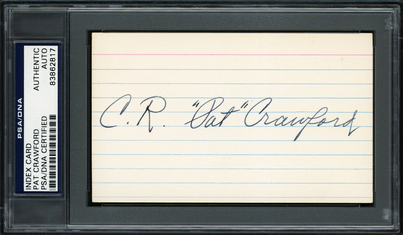Pat Crawford Autographed 3x5 Index Card St. Louis Cardinals, New York Giants PSA/DNA #83862817