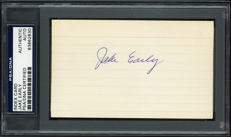 Jake Early Autographed 3x5 Index Card Washington Senators PSA/DNA #83862830