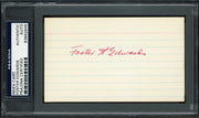 Foster H. Edwards Autographed 3x5 Index Card Boston Braves & New York Yankees PSA/DNA #83862845