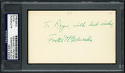 Foster H. Edwards Autographed 3x5 Index Card Boston Braves & New York Yankees "To Roger with best wishes" PSA/DNA #83862840