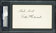 Foster H. Edwards Autographed 3x5 Index Card Boston Braves & New York Yankees "Good Luck" PSA/DNA #83862844