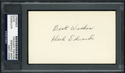 Hank Edwards Autographed 3x5 Index Card Chicago Cubs & Cleveland Indians "Best Wishes" PSA/DNA #83862847