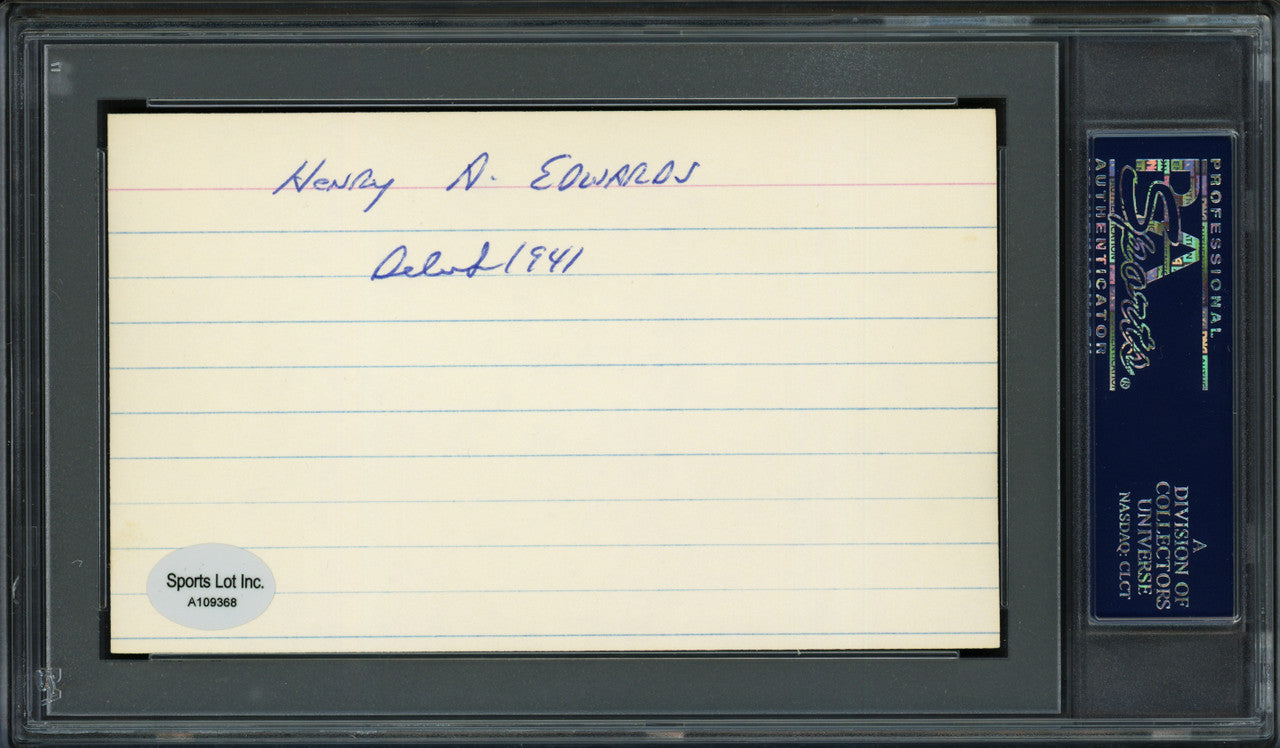 Hank Edwards Autographed 3x5 Index Card Chicago Cubs & Cleveland Indians "Best Wishes" PSA/DNA #83862847