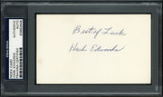 Hank Edwards Autographed 3x5 Index Card Chicago Cubs & Cleveland Indians "Best Wishes" PSA/DNA #83862848
