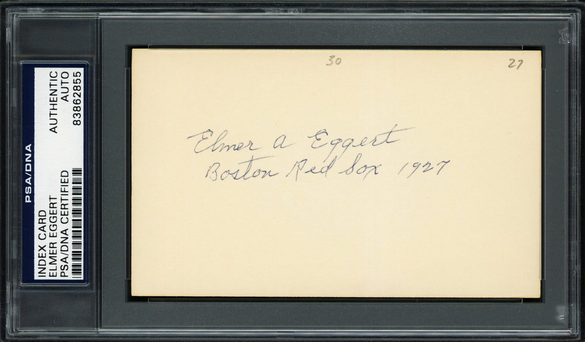 Elmer A. Eggert Autographed 3x5 Index Card Boston Red Sox "1927" PSA/DNA #83862855