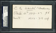 Clarence Edward C.E. "Chick" Galloway Autographed 3x5 Index Card Detroit Tigers, Philadelphia A's PSA/DNA #83862507