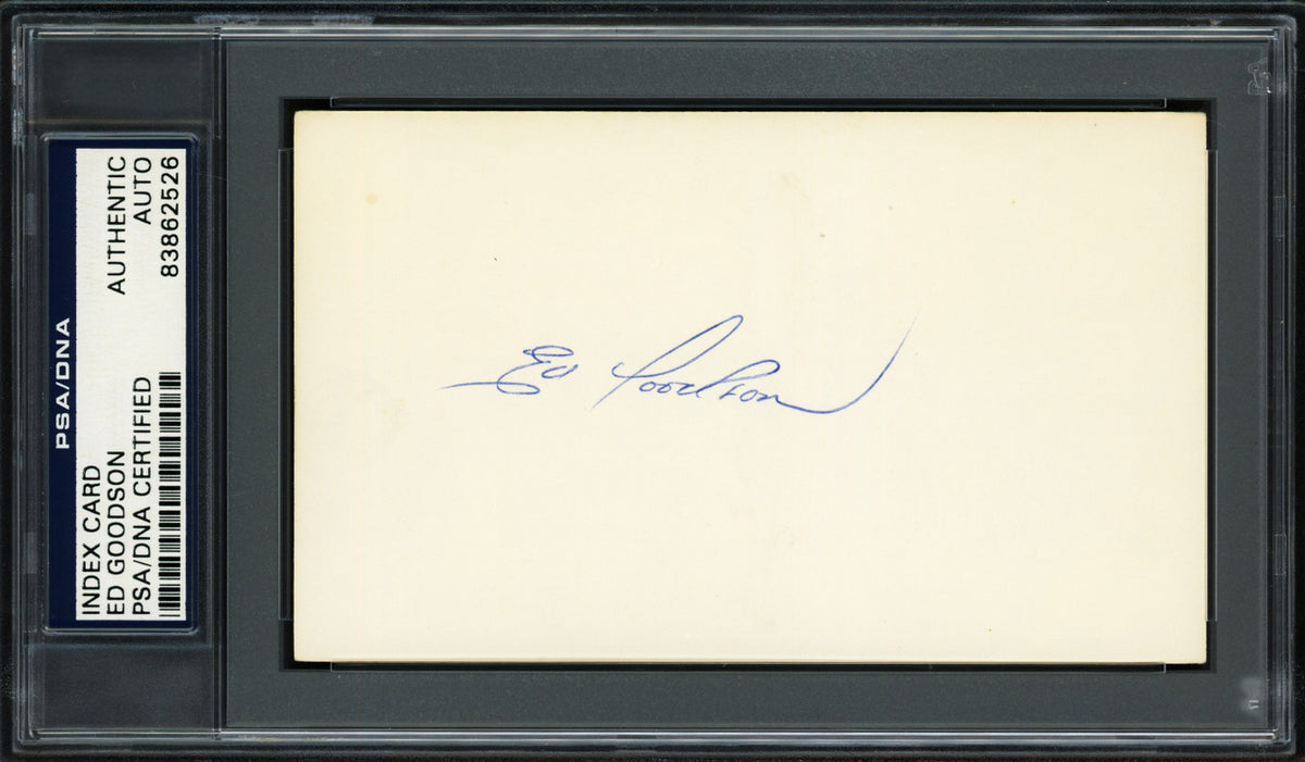 Ed Goodson Autographed 3x5 Index Card Los Angeles Dodgers, San Francisco Giants PSA/DNA #83862526