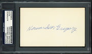 Howard W. "Howie" Gregory Autographed 3x5 Index Card St. Louis Browns PSA/DNA #83862544