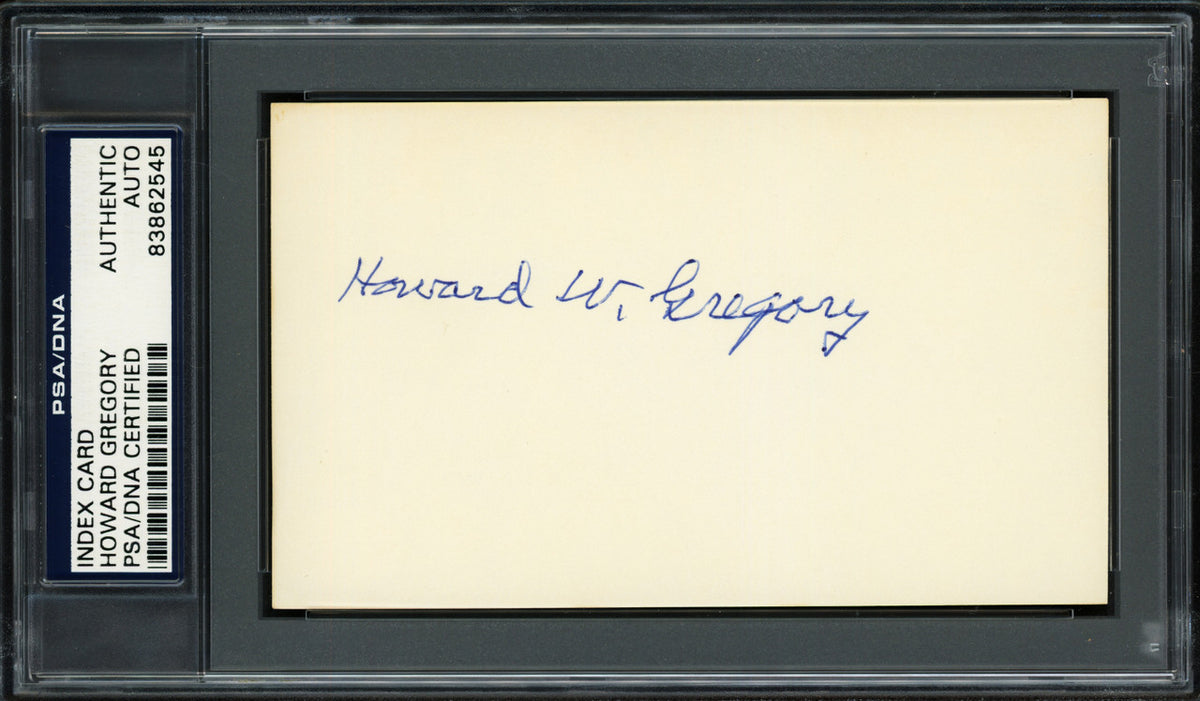Howard W. "Howie" Gregory Autographed 3x5 Index Card St. Louis Browns PSA/DNA #83862545