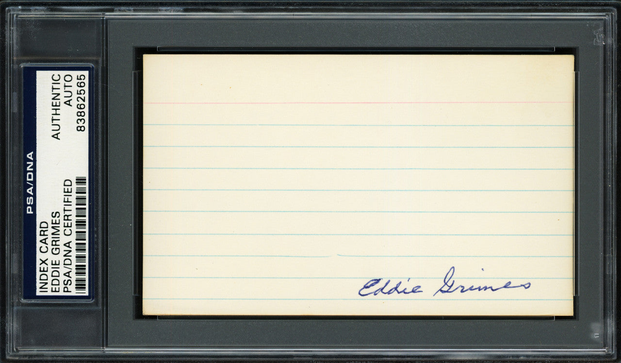 Eddie "Ed" Grimes Autographed 3x5 Index Card St. Louis Browns PSA/DNA #83862565