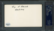 Roy Grover Autographed 3x5 Index Card Philadelphia A's, Washington Senators PSA/DNA #83862570